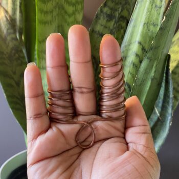 Double Full Finger Spiral Copper Ring - Image 3
